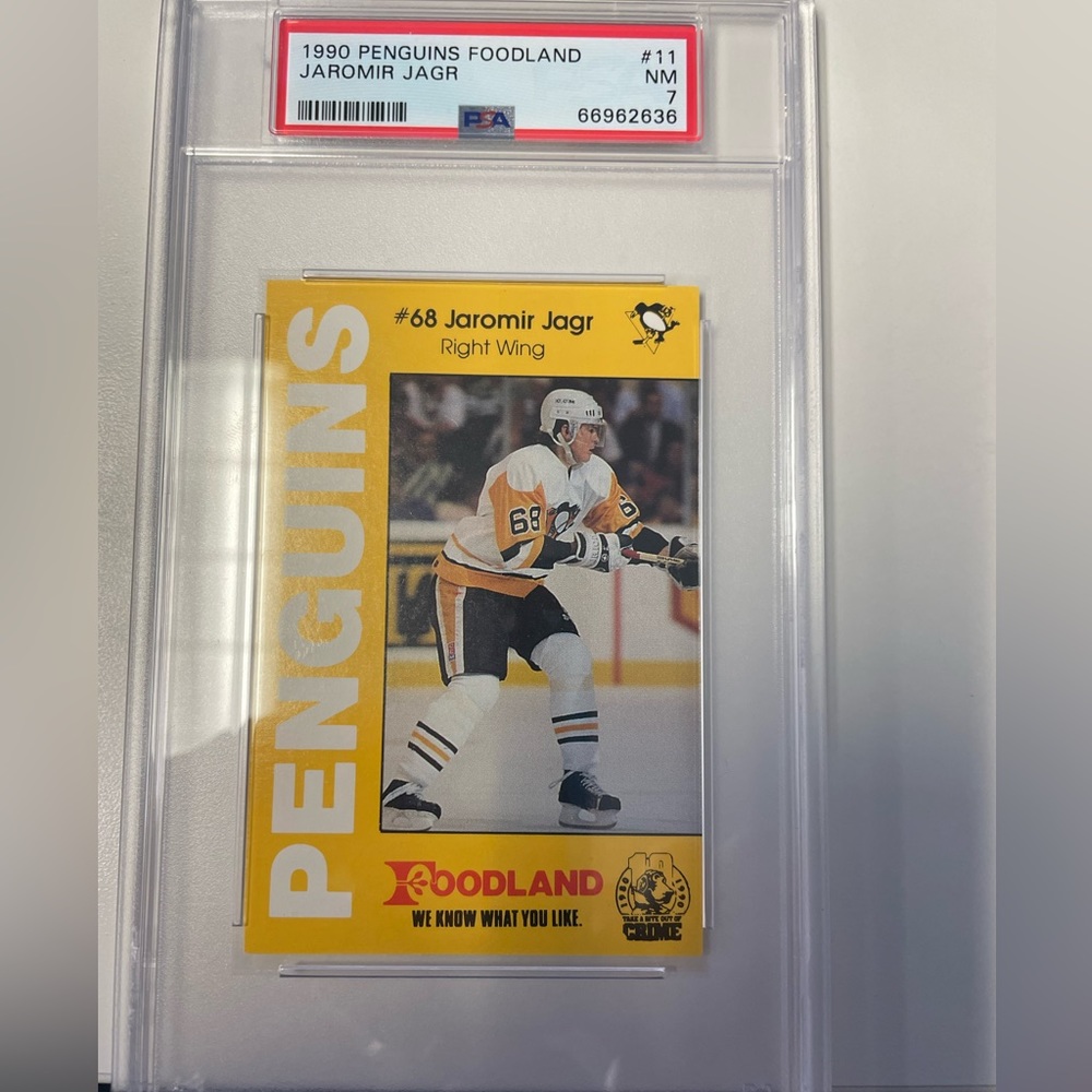 1990 Foodland Pittsburgh Penguins Jaromir Jagr Card PSA 7 RARE!!